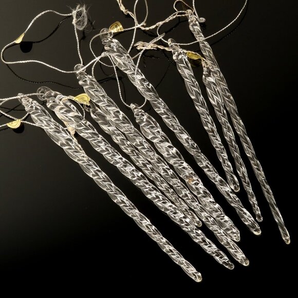 Glass Icicle Ornaments Winter Decorations for Christmas Tree - 2 Size Total 194 - Picture 6 of 10